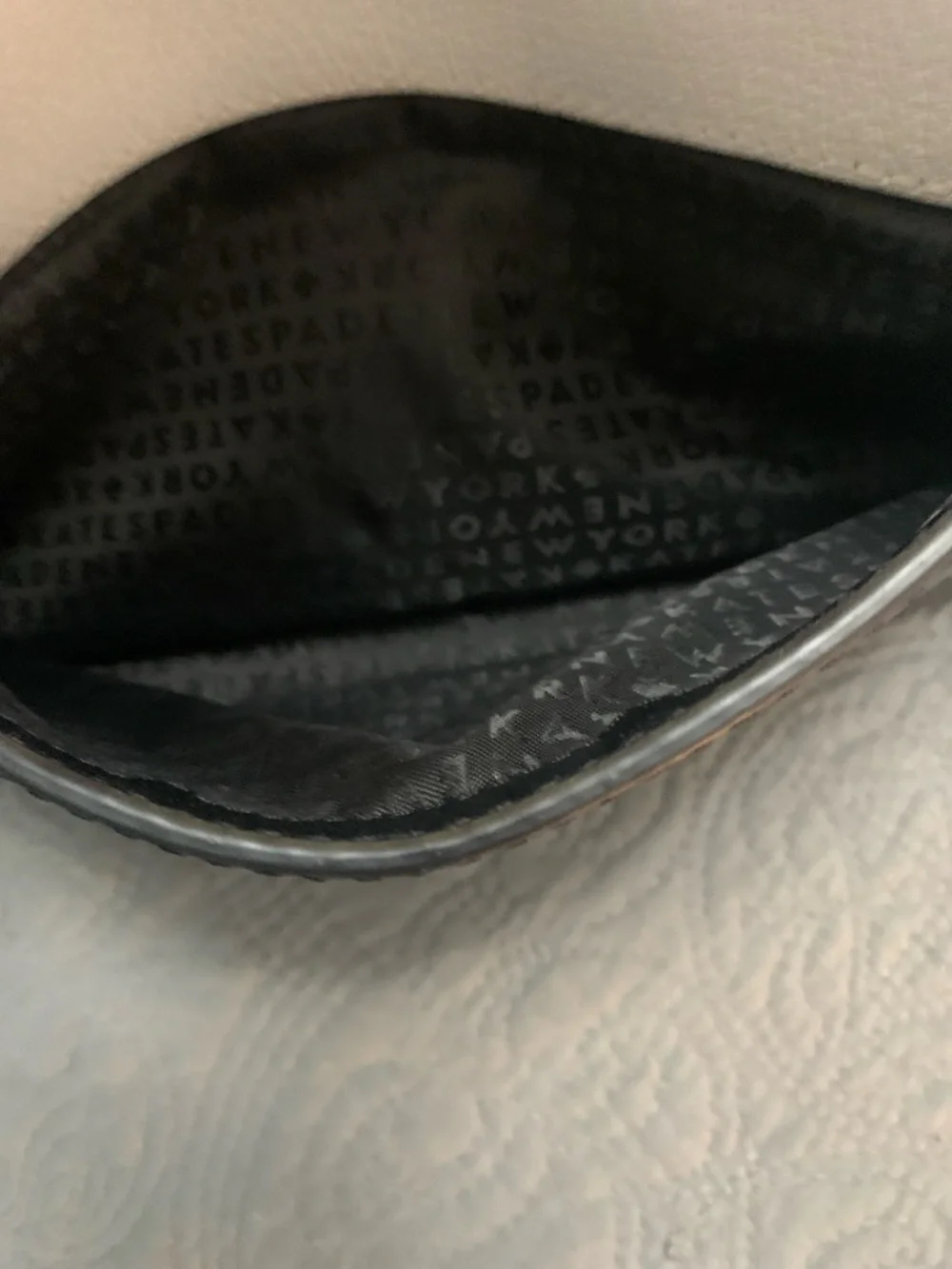 Kate Spade Cream and Black Two-Tone Soft Handbag
